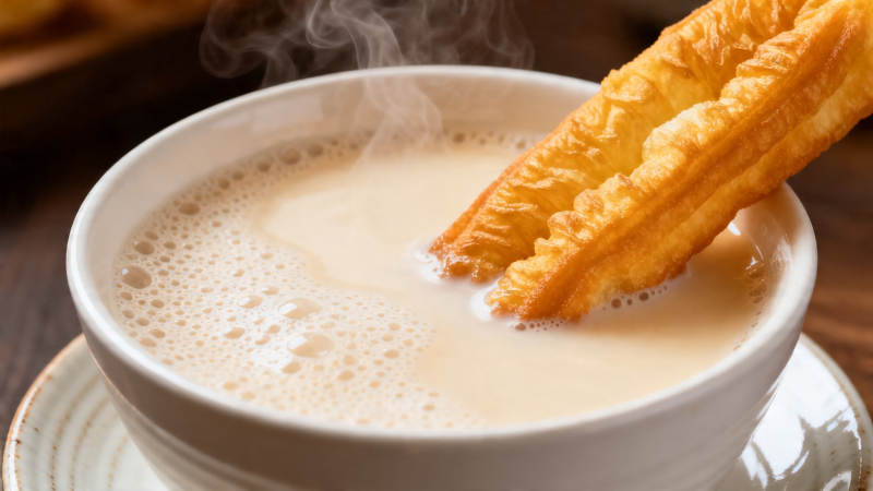 油条配豆浆 经典早餐香图片