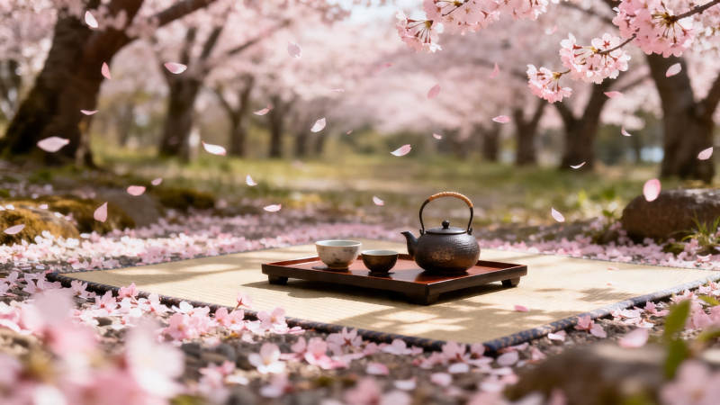 樱花茶席 落英缤纷图片