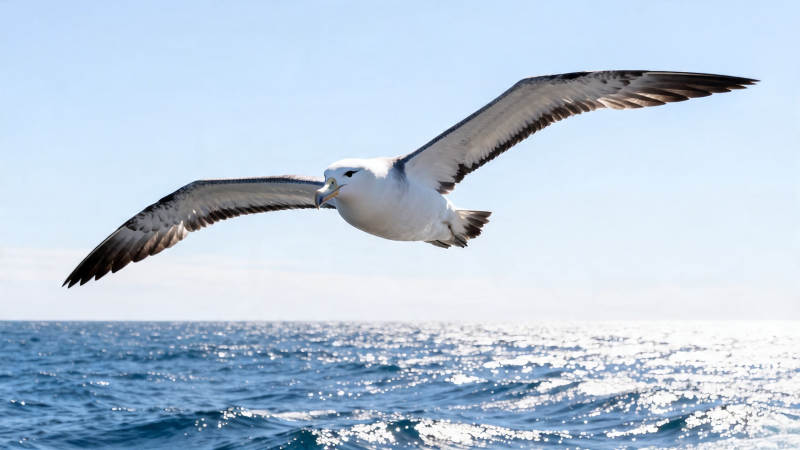 海鸥翱翔碧海蓝天图片