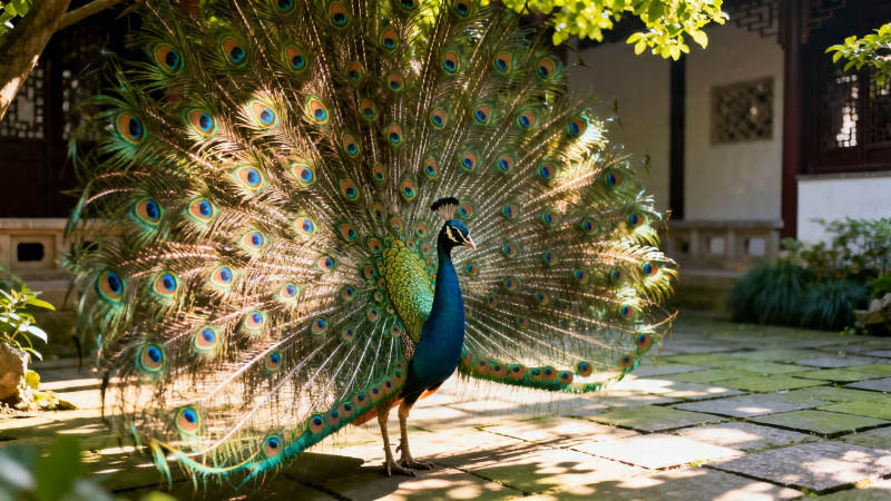 孔雀开屏 华美夺目图片