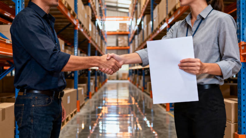 仓库握手签约成功图片