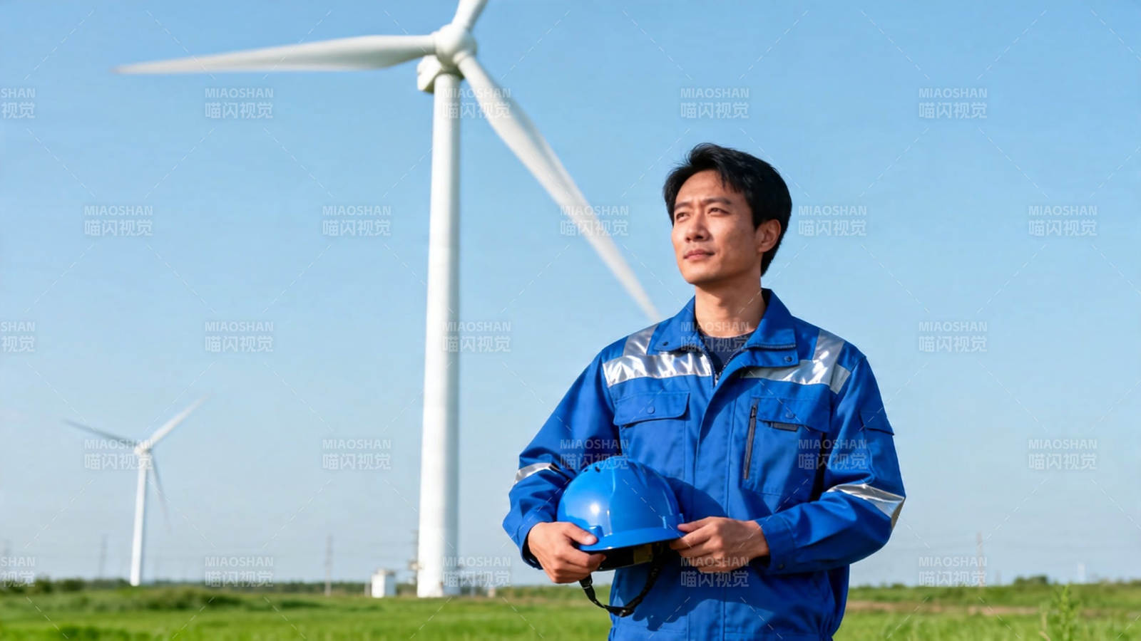 风电场工程师巡检现场图片