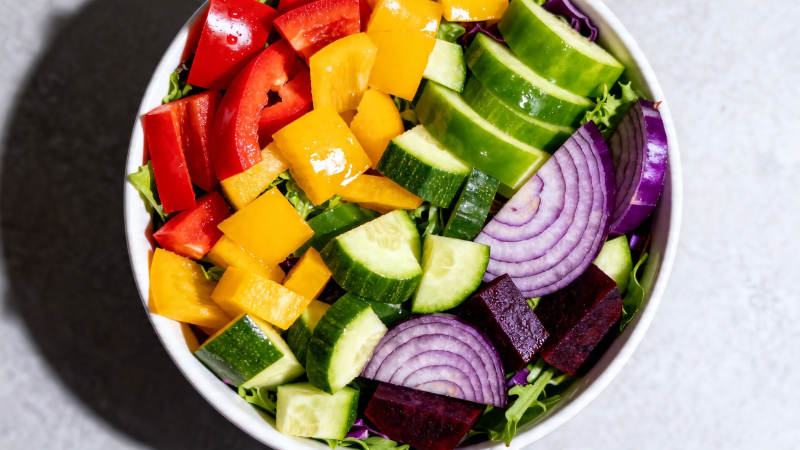 五彩蔬菜沙拉碗图片