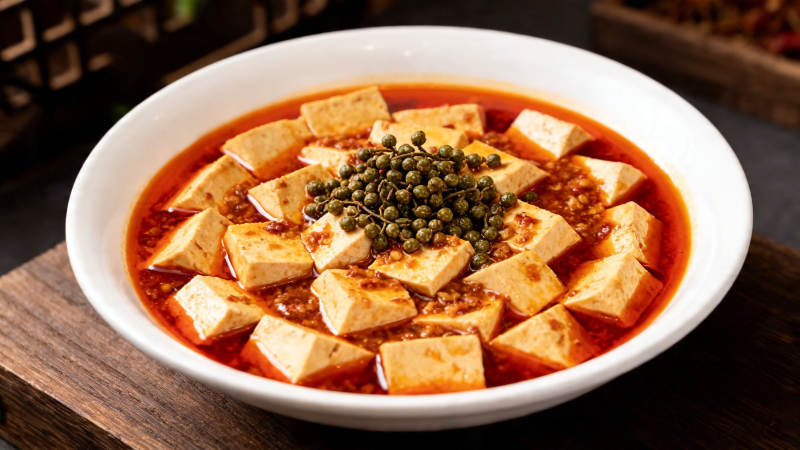 麻婆豆腐 红油青花椒香浓图片