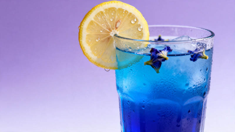 蓝饮柠檬花 清凉夏日风图片