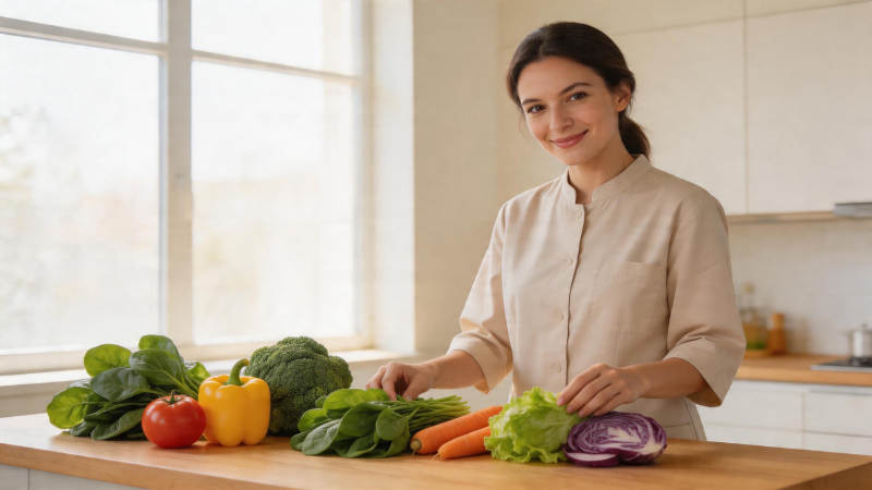 厨房里的新鲜蔬菜时光图片