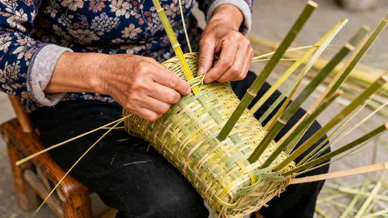 巧手编竹篮 匠心传非遗图片