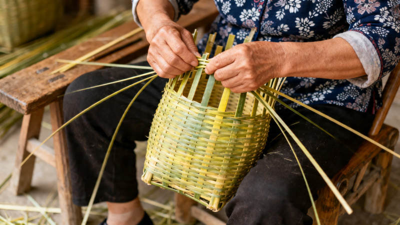 巧手编竹篮 匠心传非遗图片