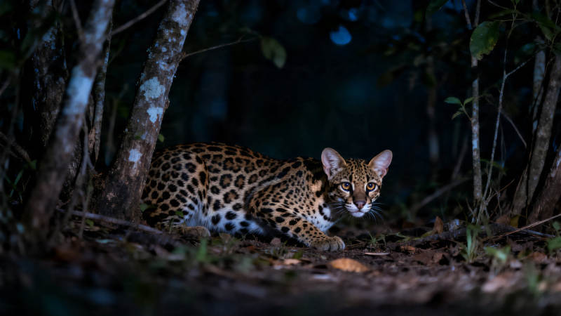 夜林豹影 凝视如炬图片