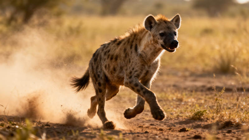 鬣狗狂奔 尘土飞扬图片