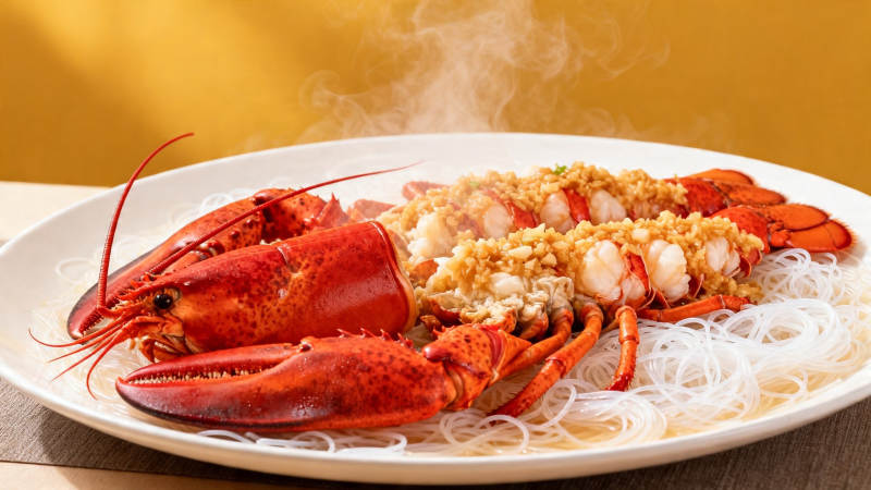 蒜蓉粉丝蒸龙虾图片