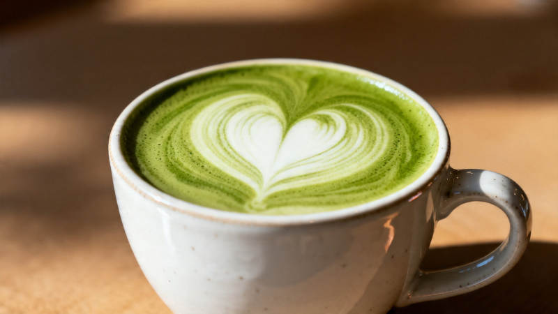 抹茶拿铁 心形拉花艺术图片
