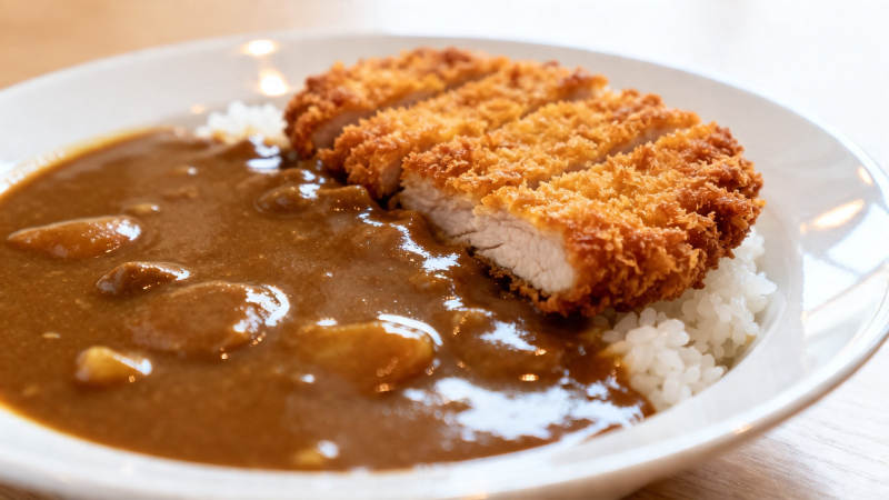 日式炸猪排咖喱饭图片
