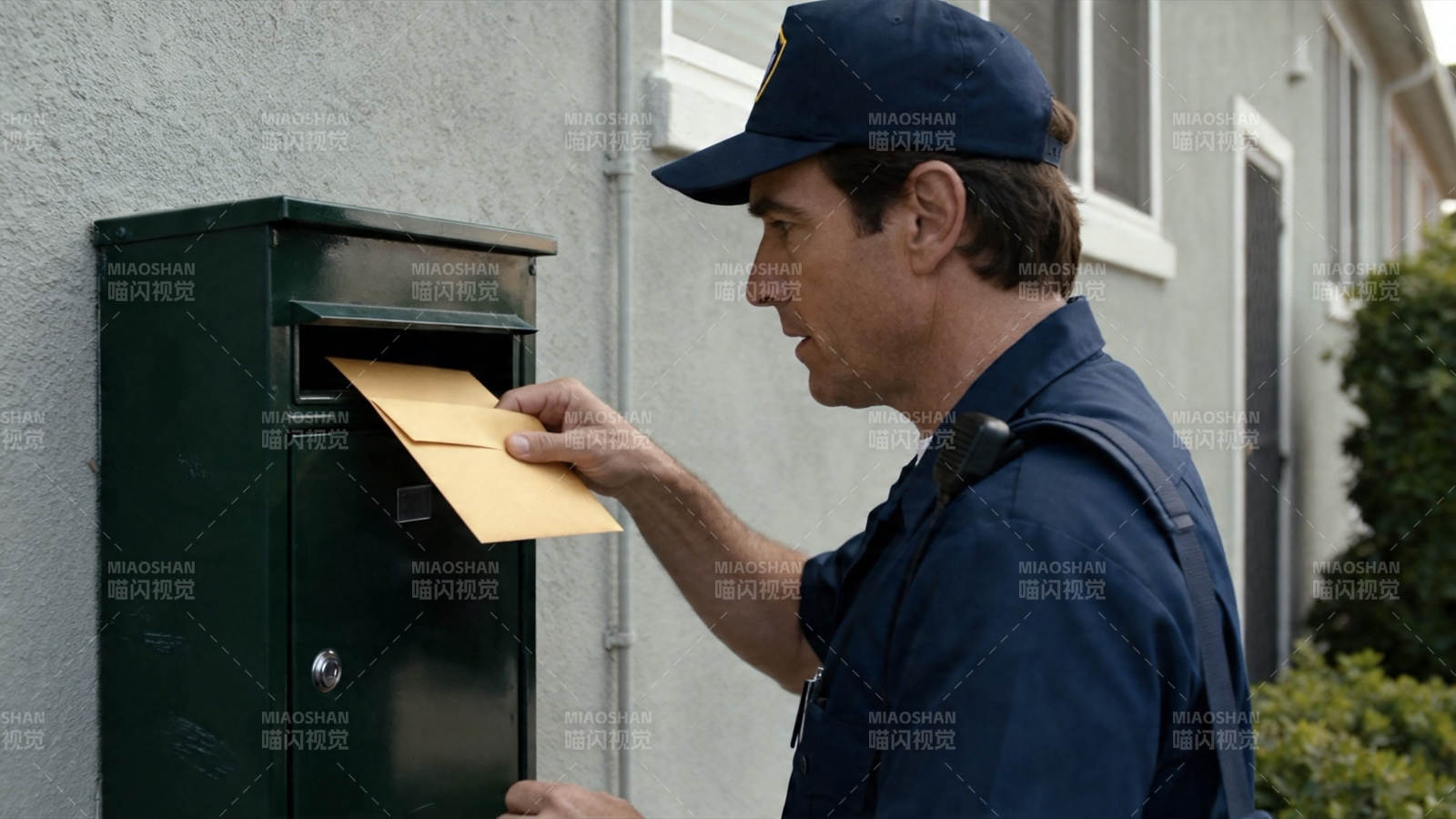 邮递员投递信件图片