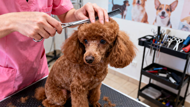 泰迪犬美容剪毛中图片