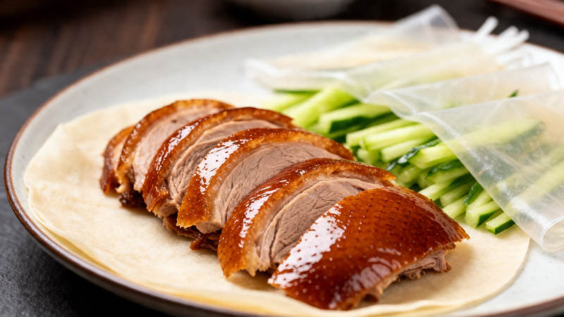 北京烤鸭配饼菜图片