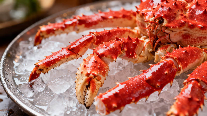冰镇帝王蟹 鲜红诱人图片