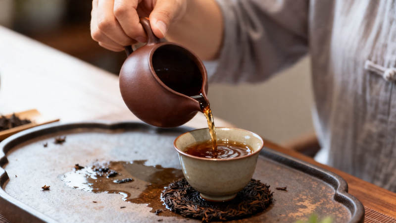 紫砂壶斟茶 茶香氤氲静享图片