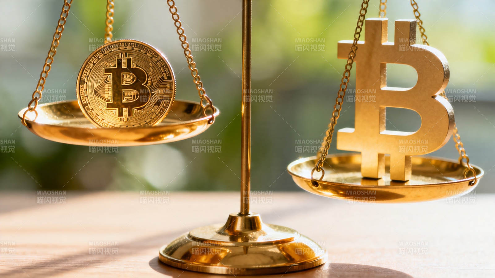 比特币天平 价值权衡象征图片