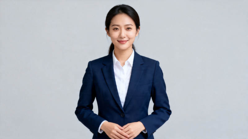 职业女性微笑站立照图片