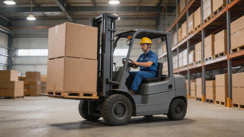 叉车工运货 仓库高效作业图片