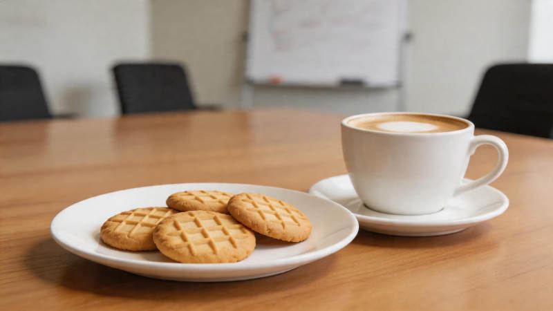 咖啡配饼干 办公小憩时光图片