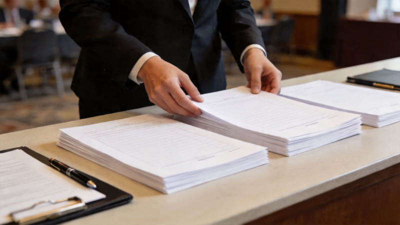 商务人士整理文件图片