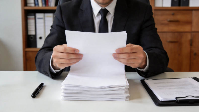 商务人士审阅文件图片