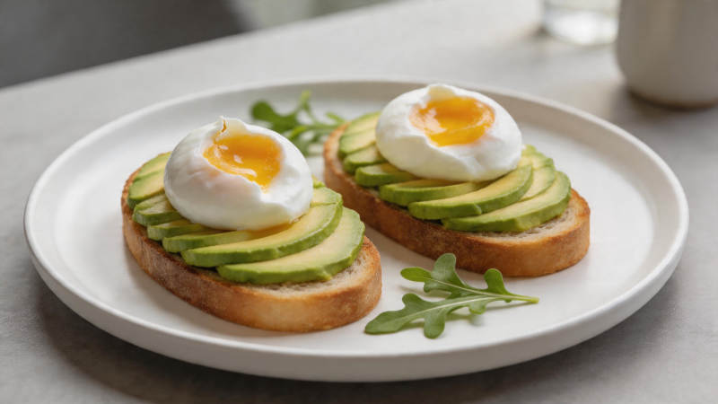 牛油果水波蛋吐司图片