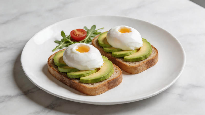 牛油果水波蛋吐司图片