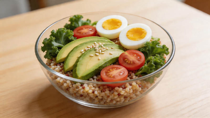 藜麦牛油果蛋沙拉碗图片