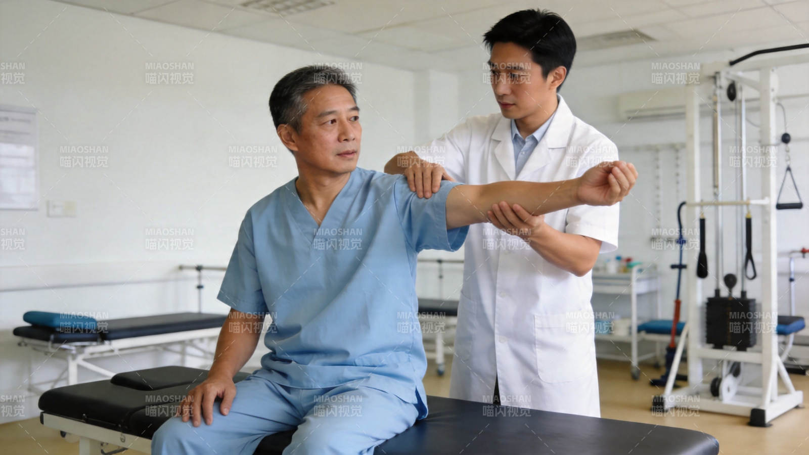 医生为患者做康复训练图片
