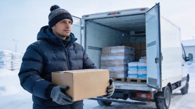 雪中送货 温暖抵达图片