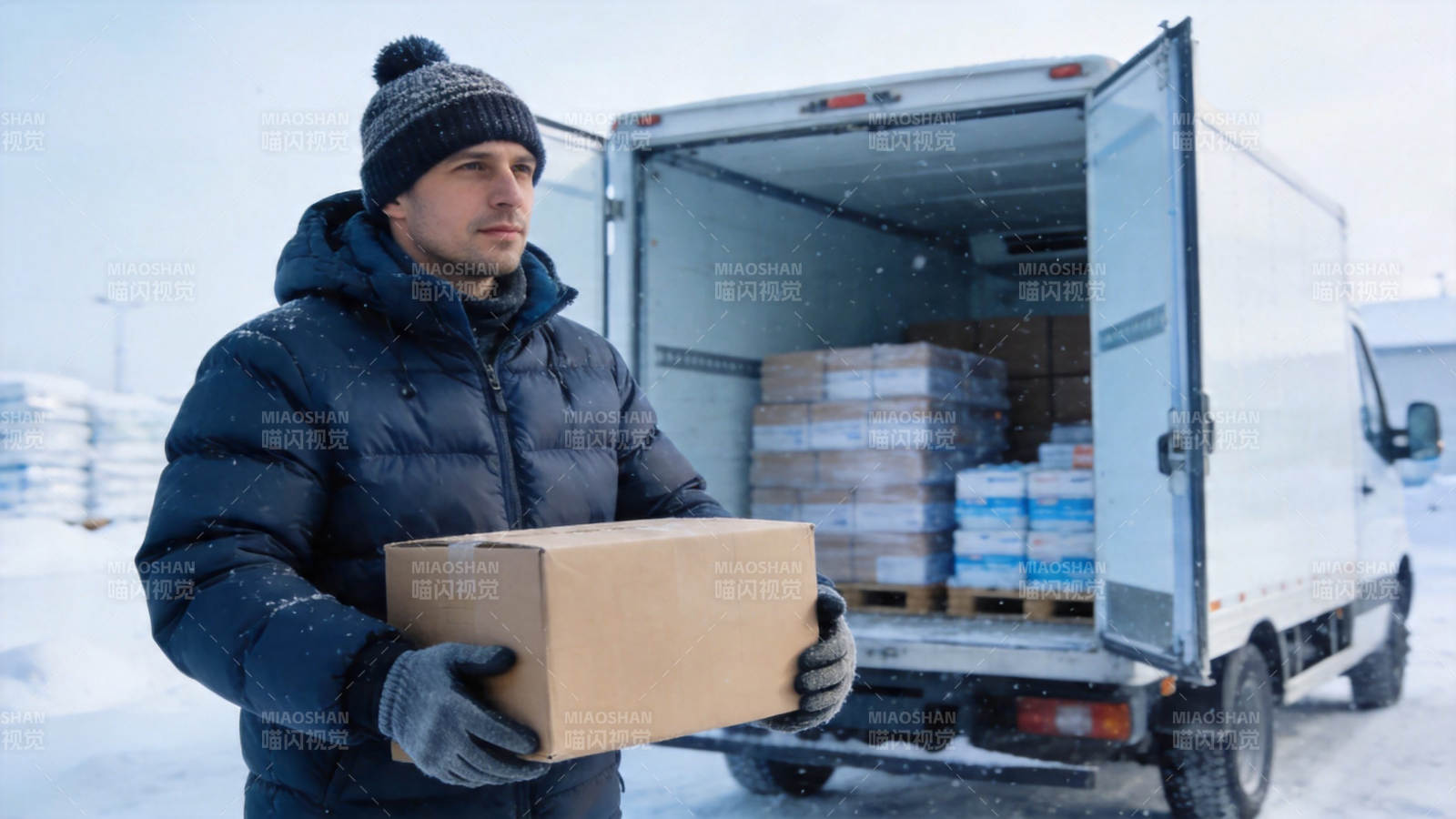 雪中送货 温暖抵达图片