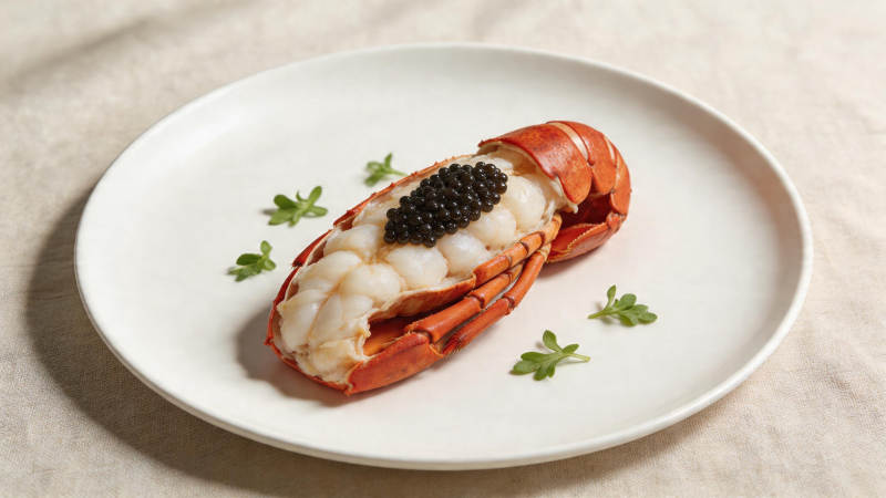 龙虾配鱼子酱 精致摆盘图片