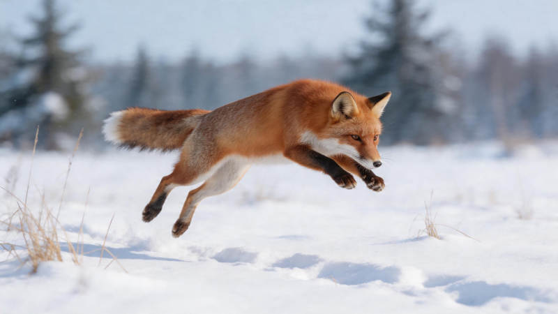 雪野跃狐 灵动如风图片