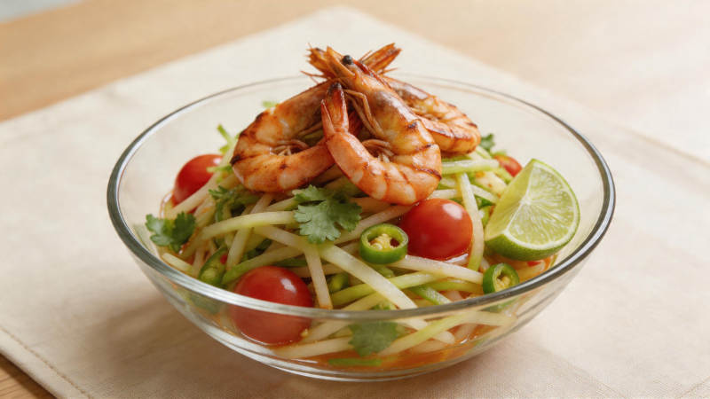 鲜虾青木瓜沙拉图片