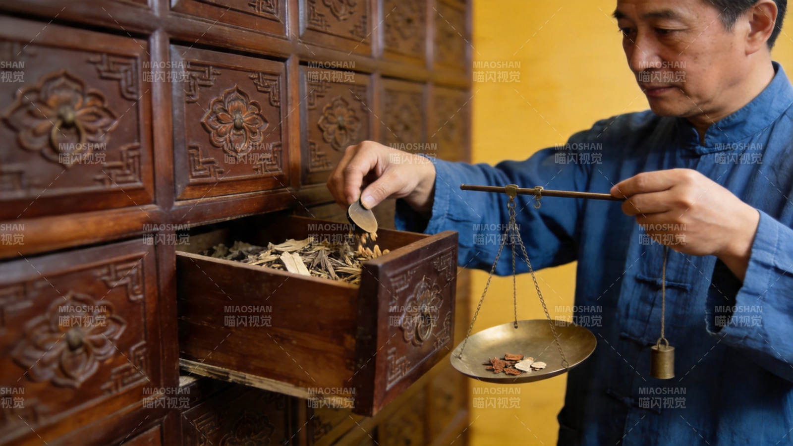 老药柜前称中药图片