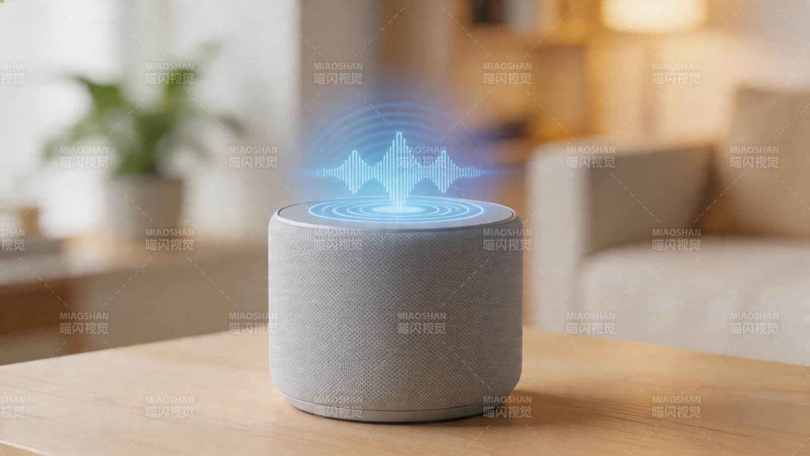 智能音箱发声中图片