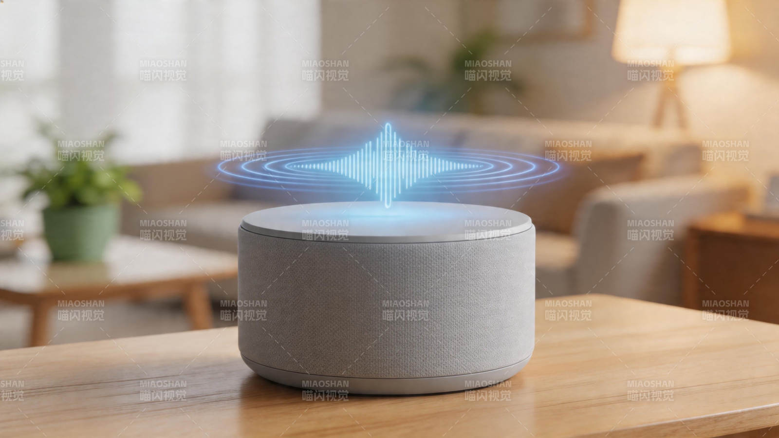 智能音箱发声中图片