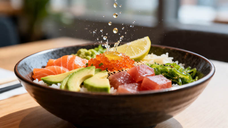 鲜鱼饭 水花飞溅瞬间图片