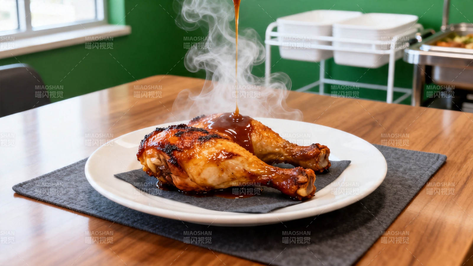 热腾腾烤鸡腿 香气四溢图片
