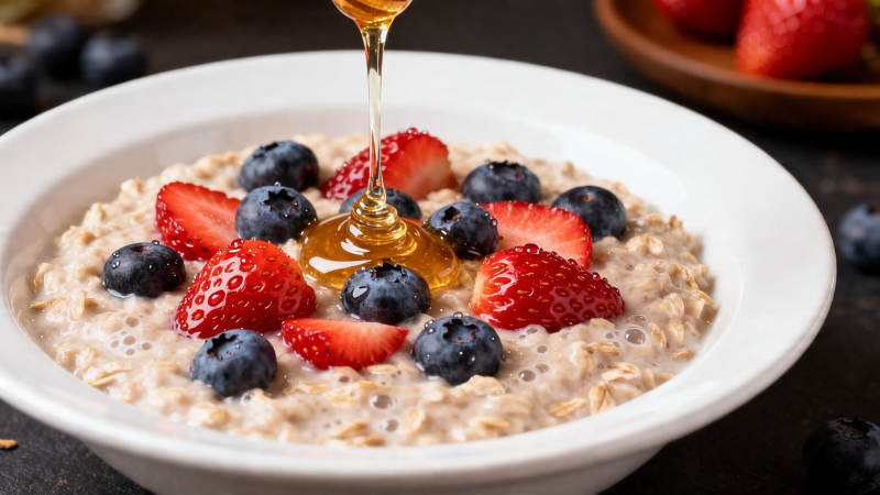 蜂蜜淋莓果燕麦碗图片