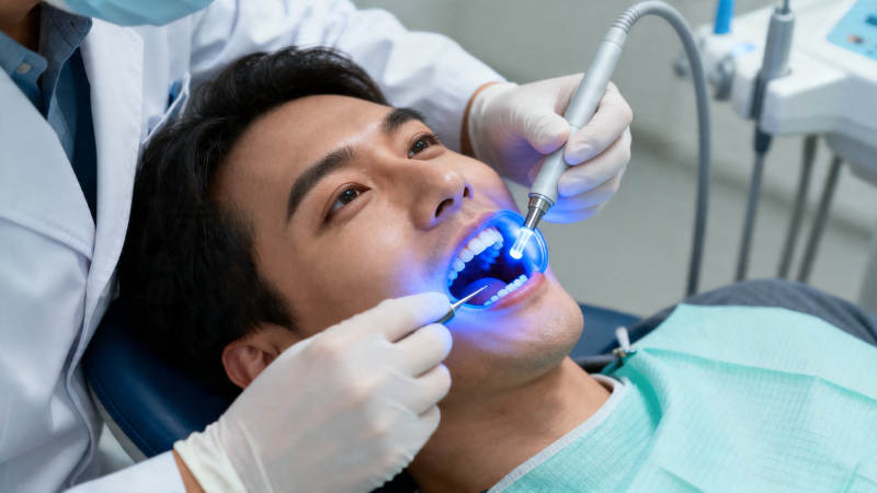 牙医蓝光治疗中图片