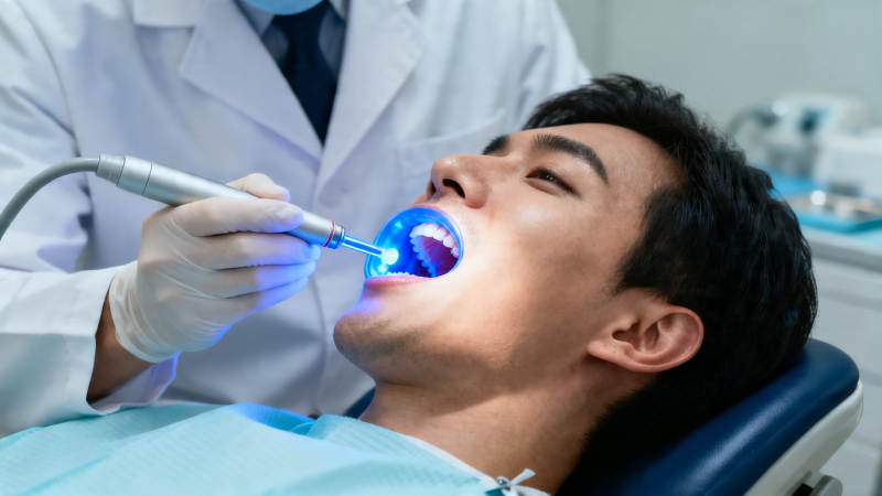 牙医蓝光治疗中图片