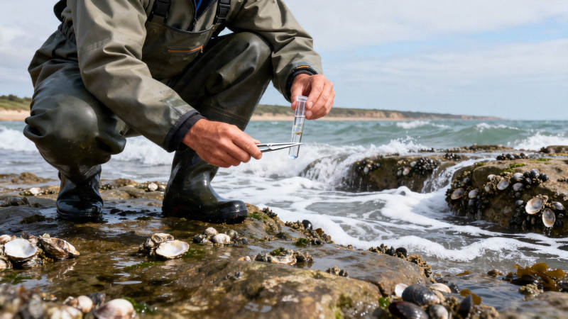 海边采样 科研人员在行动图片