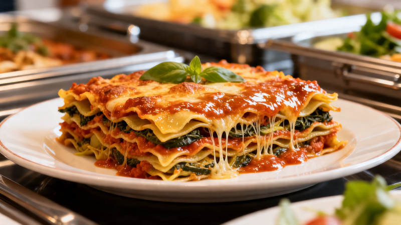 意式千层面 芝士拉丝诱人图片