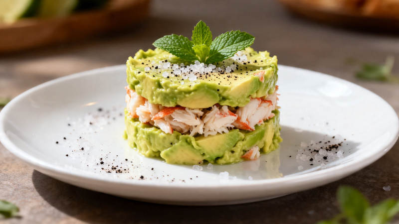 牛油果蟹肉塔 清新雅致图片