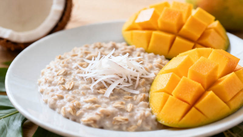 芒果椰香燕麦粥图片