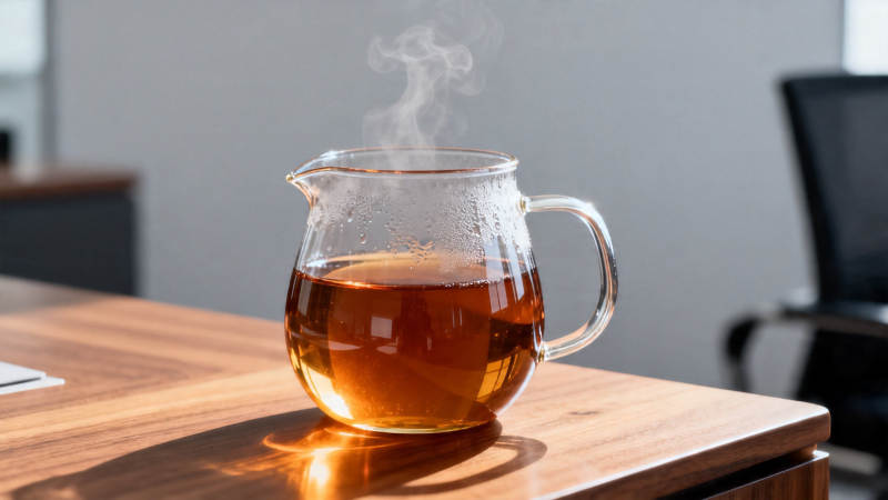 热茶氤氲 办公桌上的暖意图片